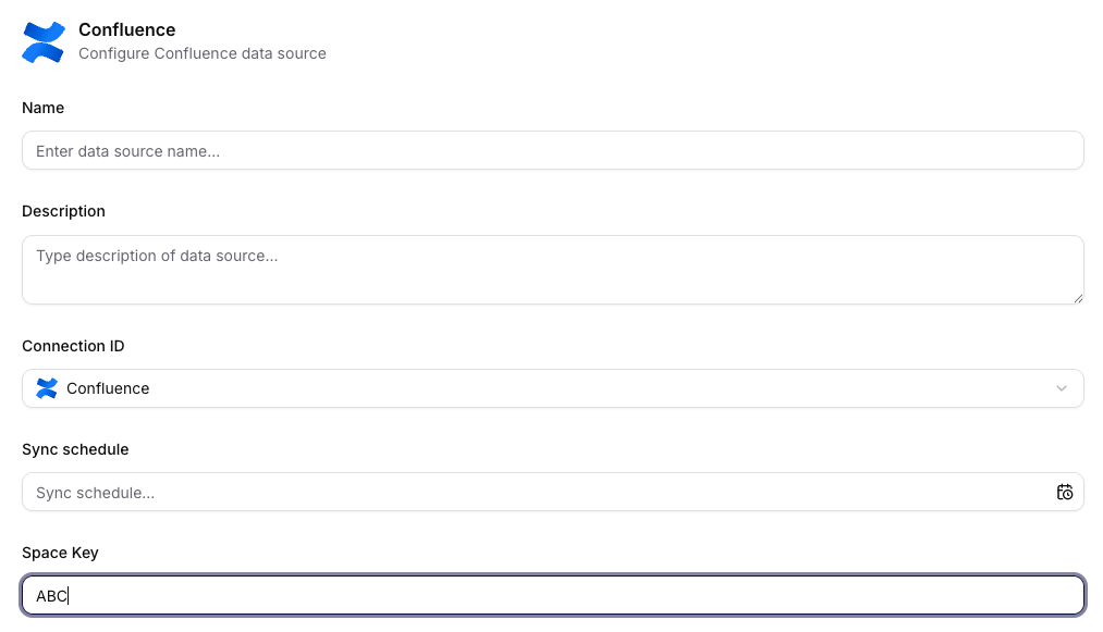 Confluence Data Source Configuration