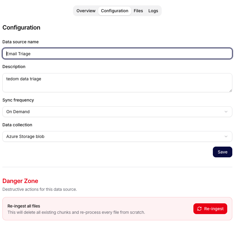 Data Source Detail - Configuration