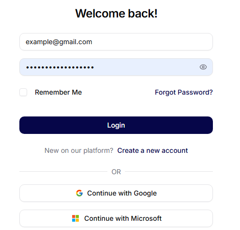 Current login screen