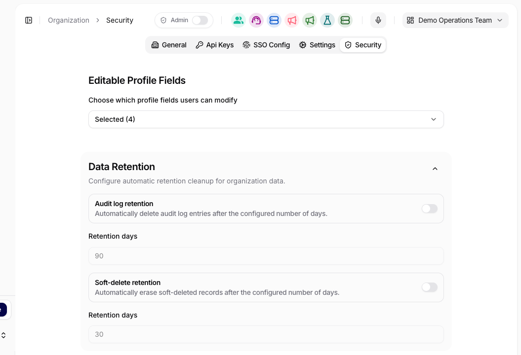 Security - organization's security policies