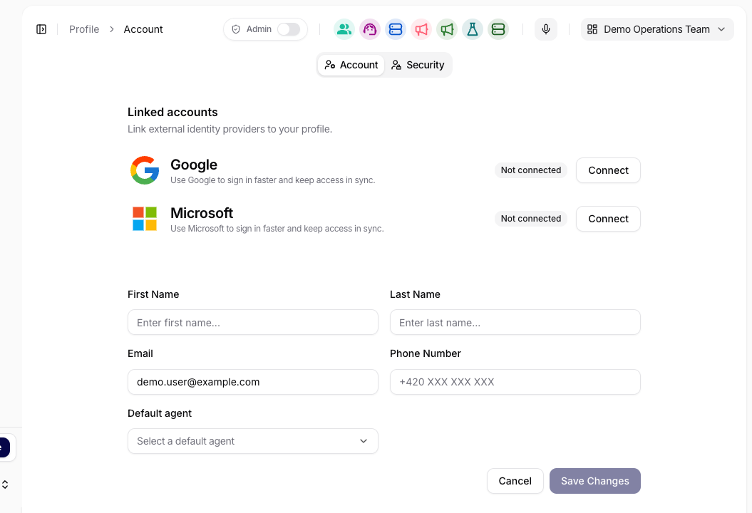 Profile Information and Linked Accounts
