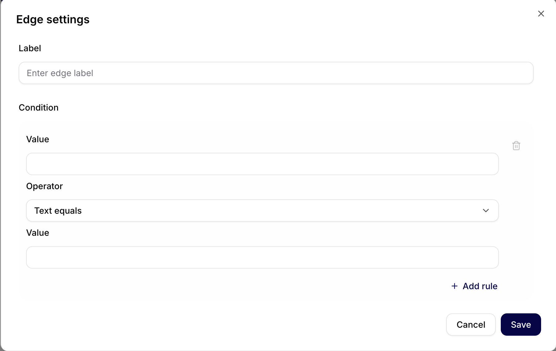 Edge settings - conditions