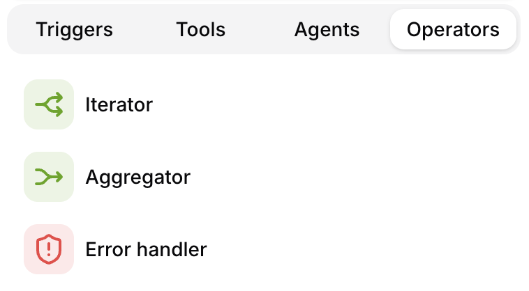 Workflow operators catalog