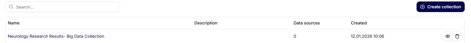 Přehled datových kolekcí