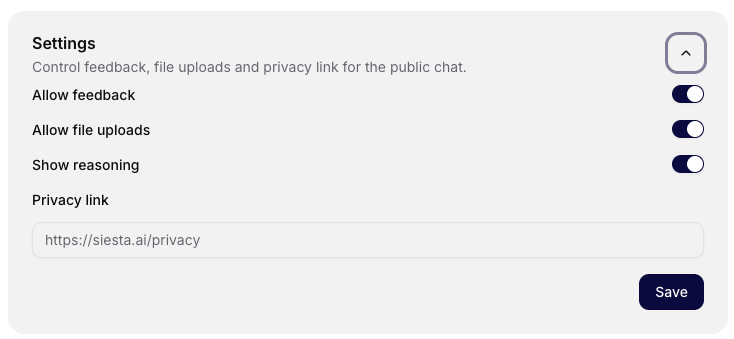 Public chat settings