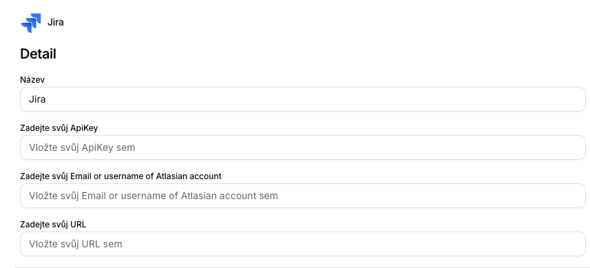 Konfigurace Jira integrace
