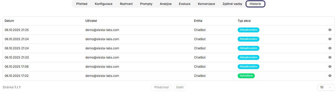Historik over assistent