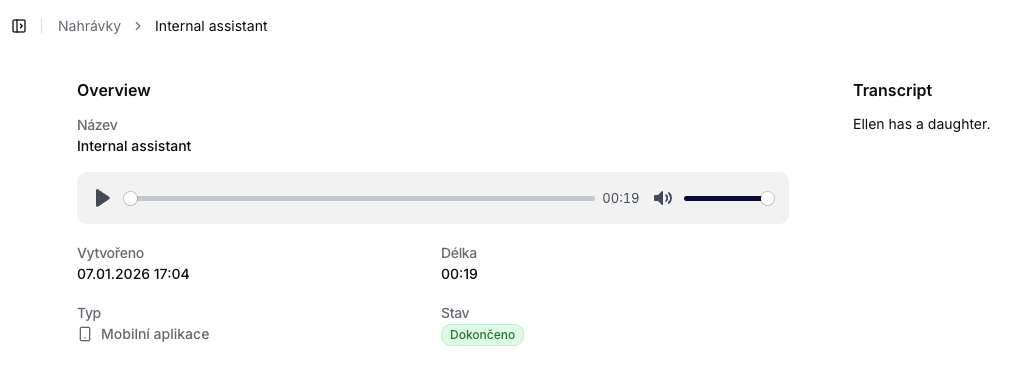 Detailansicht der Aufnahme