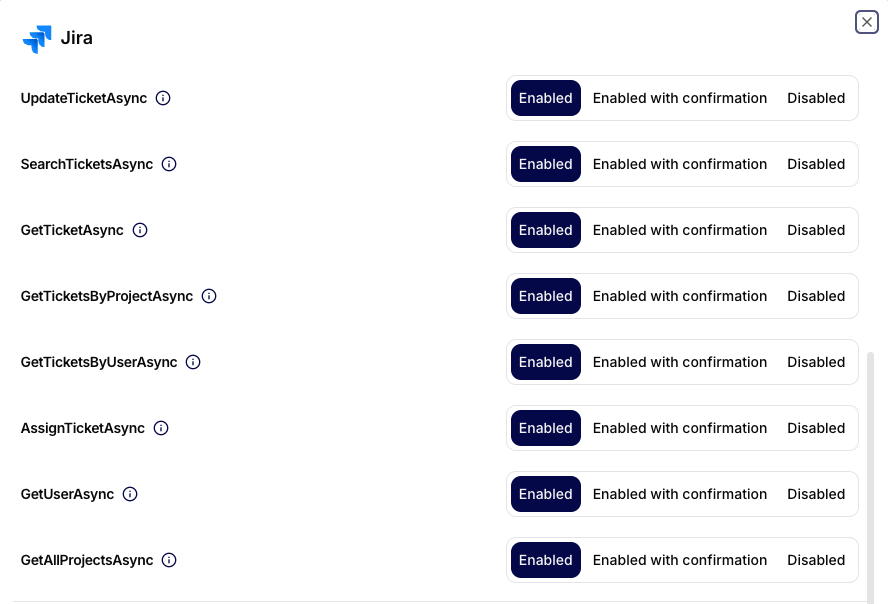 Configuración de permisos de operaciones de Jira