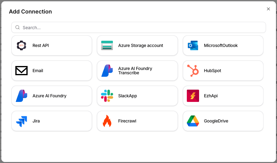 Sélection de l'API Rest dans la boîte de dialogue Ajouter une connexion