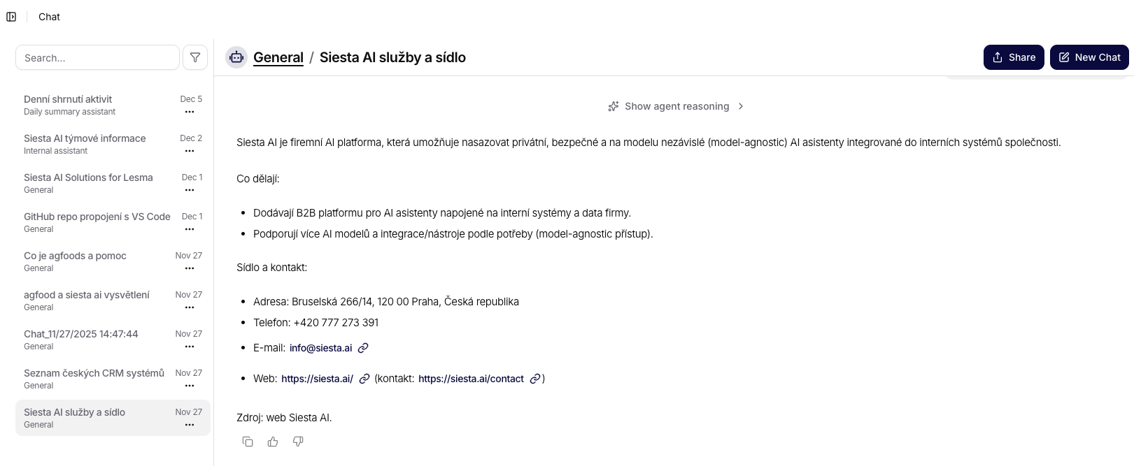 Översikt över chatten